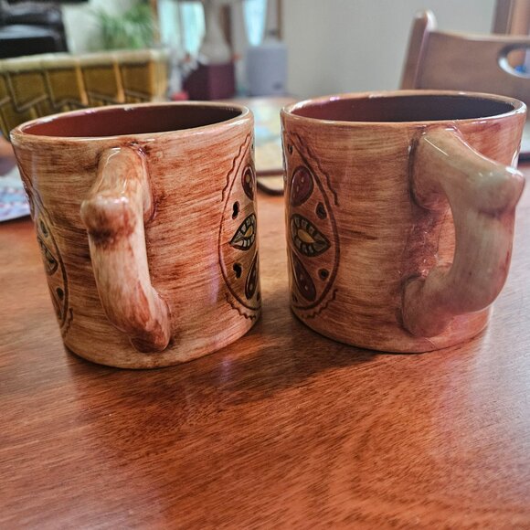 Pennsbury pottery vintage folk art glazed coffee mugs 1970s - Picture 3 of 7